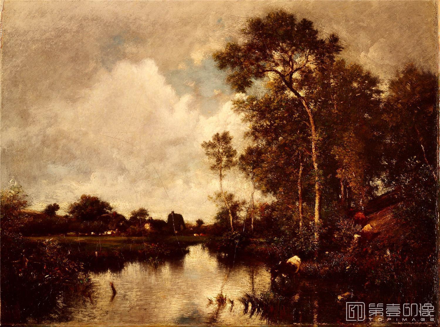油画-美国弗里克美术馆藏画-Jules Dupré - The River, 19th century-154